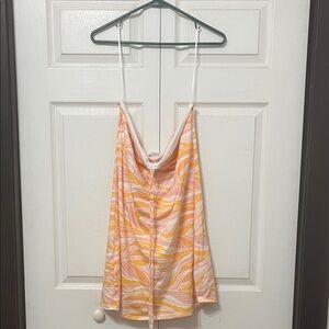 Hollister Pink and Yellow Strappy Top